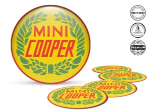 Mini Cooper Wheel Emblem Edition Premium Domed Stickers